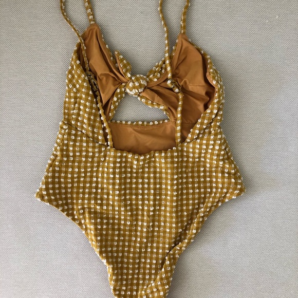 Vitamin A Tie Front One Piece Marigold - Picture 4 of 5